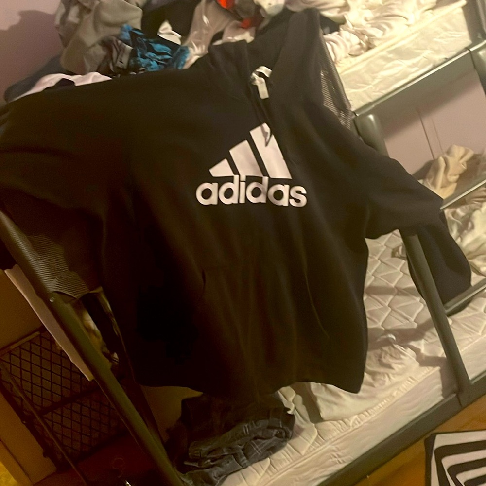 Adidas Black and White hoodie 3XL